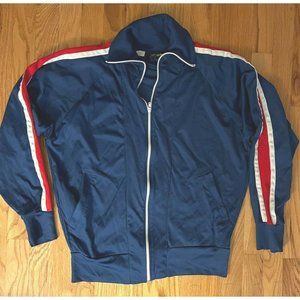 Vintage Kmart Blue White Stripe Full Zip Track Jacket Chest 42-44 Waist 28-40
